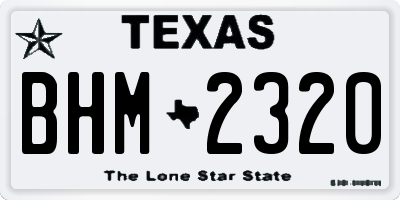 TX license plate BHM2320