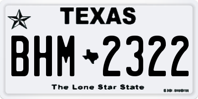 TX license plate BHM2322