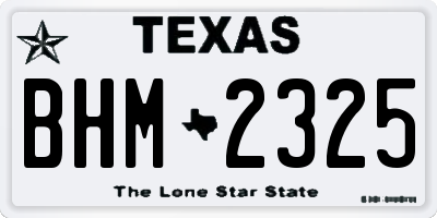 TX license plate BHM2325