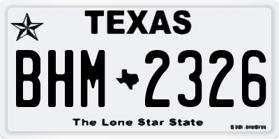 TX license plate BHM2326