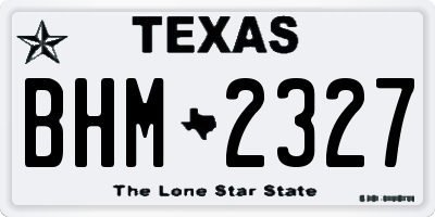 TX license plate BHM2327