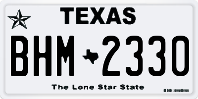 TX license plate BHM2330