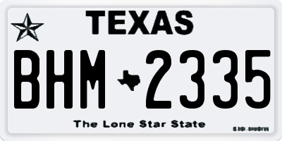 TX license plate BHM2335