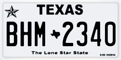 TX license plate BHM2340