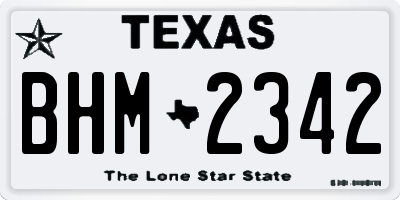 TX license plate BHM2342