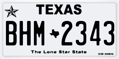TX license plate BHM2343
