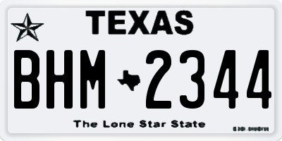 TX license plate BHM2344