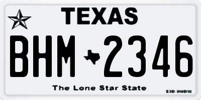 TX license plate BHM2346