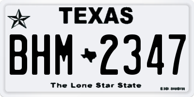 TX license plate BHM2347