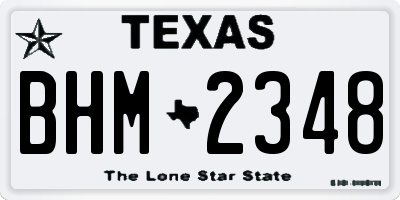TX license plate BHM2348