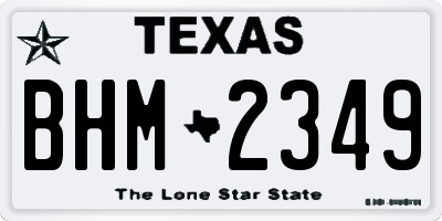 TX license plate BHM2349