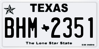 TX license plate BHM2351