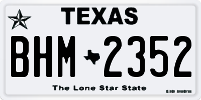 TX license plate BHM2352