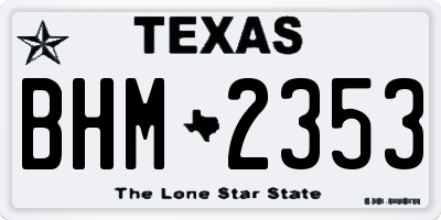 TX license plate BHM2353