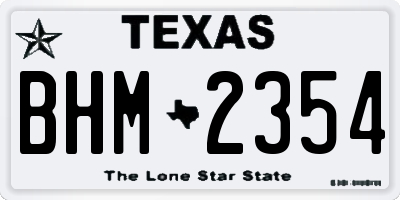 TX license plate BHM2354
