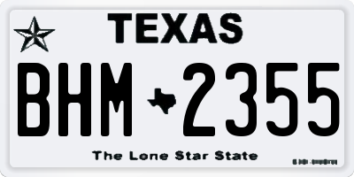 TX license plate BHM2355