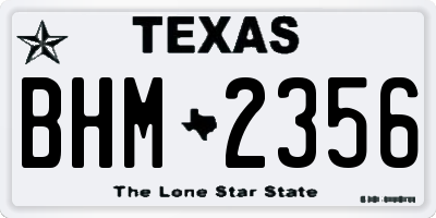 TX license plate BHM2356