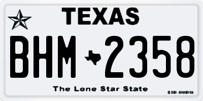 TX license plate BHM2358