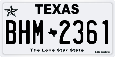 TX license plate BHM2361
