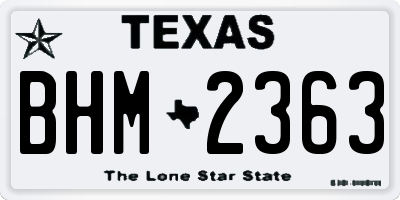 TX license plate BHM2363