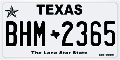 TX license plate BHM2365