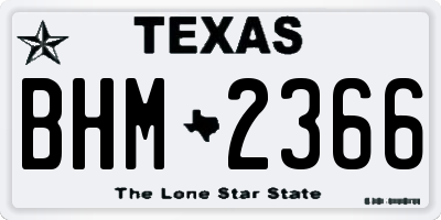 TX license plate BHM2366