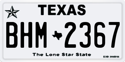 TX license plate BHM2367