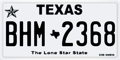 TX license plate BHM2368