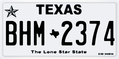 TX license plate BHM2374