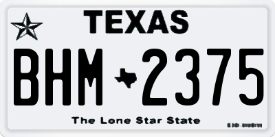 TX license plate BHM2375