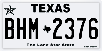 TX license plate BHM2376