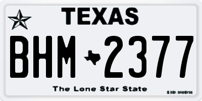 TX license plate BHM2377