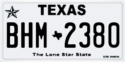 TX license plate BHM2380