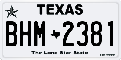 TX license plate BHM2381