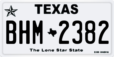 TX license plate BHM2382