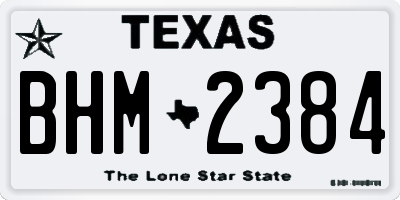 TX license plate BHM2384