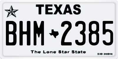 TX license plate BHM2385