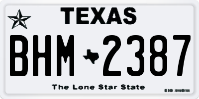 TX license plate BHM2387