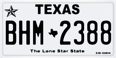 TX license plate BHM2388