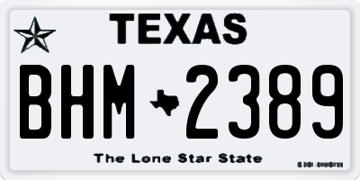 TX license plate BHM2389