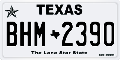TX license plate BHM2390