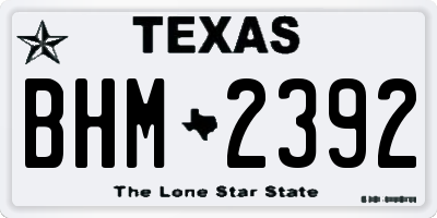 TX license plate BHM2392