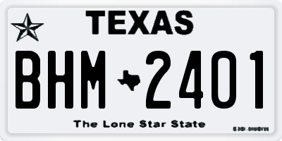 TX license plate BHM2401