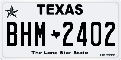 TX license plate BHM2402