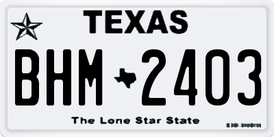 TX license plate BHM2403