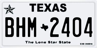 TX license plate BHM2404