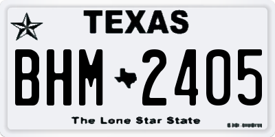 TX license plate BHM2405