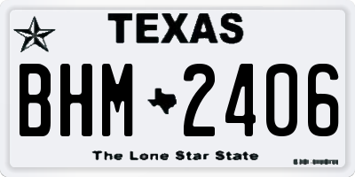TX license plate BHM2406