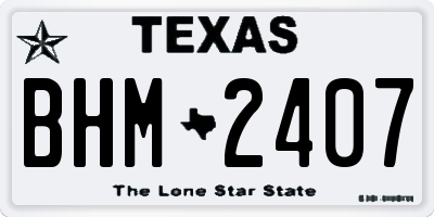 TX license plate BHM2407