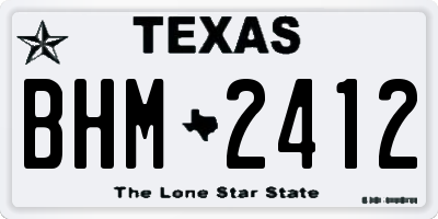 TX license plate BHM2412